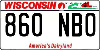 WI license plate 860NBO