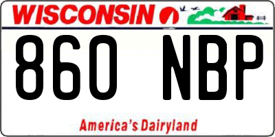 WI license plate 860NBP