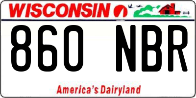 WI license plate 860NBR