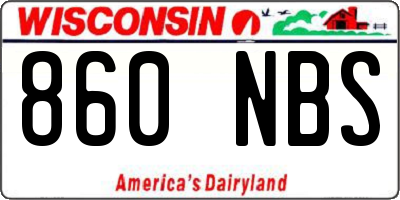 WI license plate 860NBS
