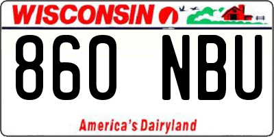 WI license plate 860NBU