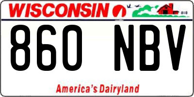 WI license plate 860NBV