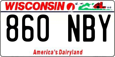 WI license plate 860NBY