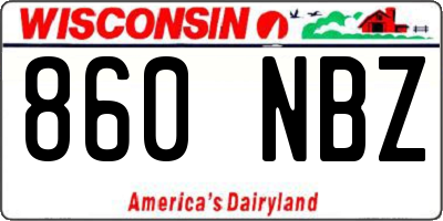 WI license plate 860NBZ