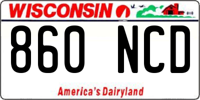 WI license plate 860NCD