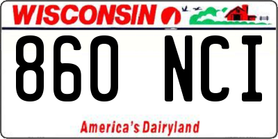 WI license plate 860NCI