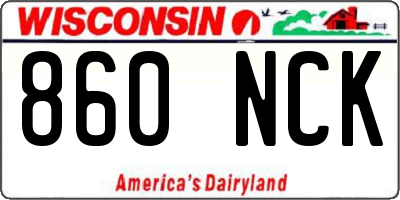 WI license plate 860NCK