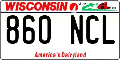 WI license plate 860NCL