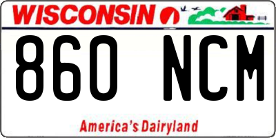 WI license plate 860NCM