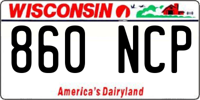 WI license plate 860NCP