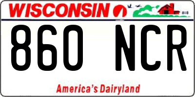 WI license plate 860NCR