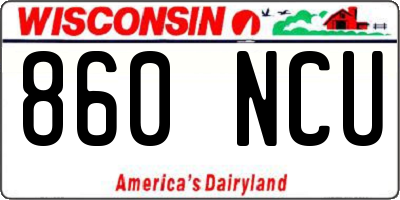 WI license plate 860NCU