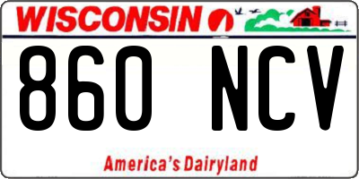 WI license plate 860NCV