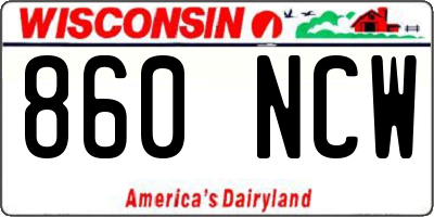 WI license plate 860NCW