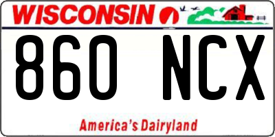 WI license plate 860NCX
