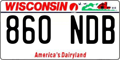 WI license plate 860NDB