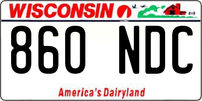 WI license plate 860NDC