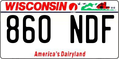 WI license plate 860NDF