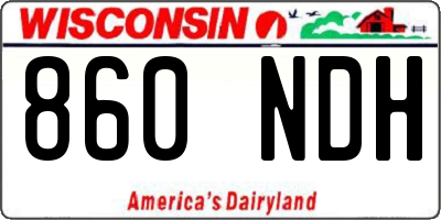 WI license plate 860NDH