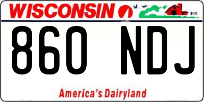WI license plate 860NDJ