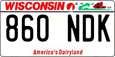 WI license plate 860NDK