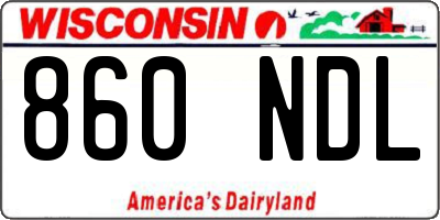 WI license plate 860NDL