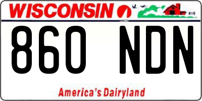 WI license plate 860NDN