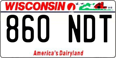 WI license plate 860NDT
