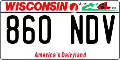 WI license plate 860NDV