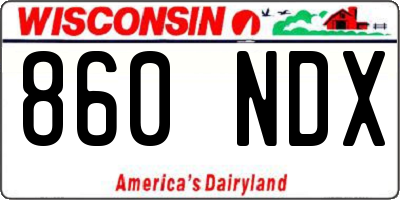 WI license plate 860NDX