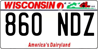 WI license plate 860NDZ