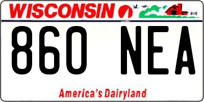 WI license plate 860NEA