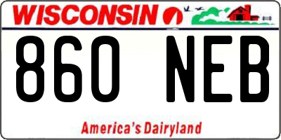WI license plate 860NEB