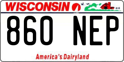 WI license plate 860NEP