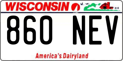 WI license plate 860NEV