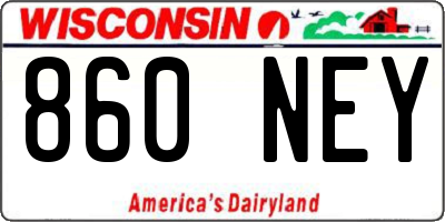WI license plate 860NEY