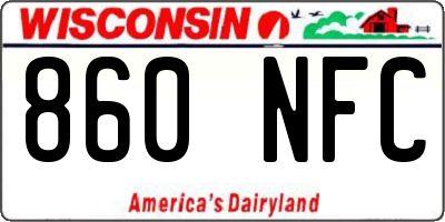 WI license plate 860NFC
