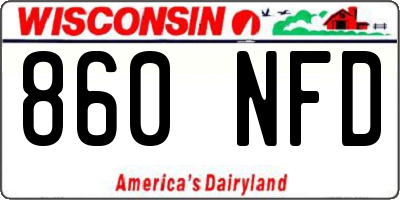 WI license plate 860NFD