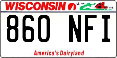 WI license plate 860NFI