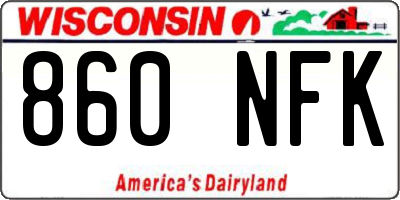 WI license plate 860NFK