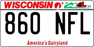 WI license plate 860NFL