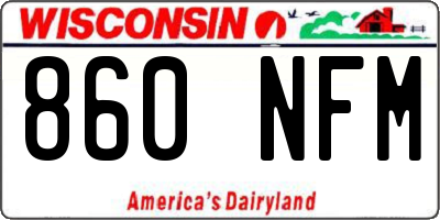 WI license plate 860NFM