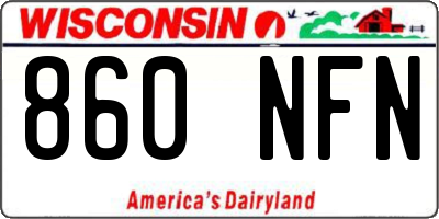 WI license plate 860NFN
