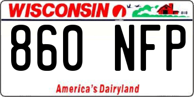 WI license plate 860NFP