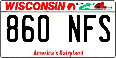 WI license plate 860NFS