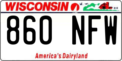 WI license plate 860NFW