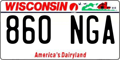 WI license plate 860NGA