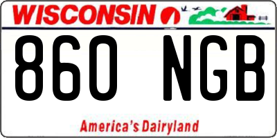WI license plate 860NGB