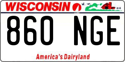 WI license plate 860NGE