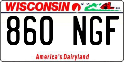 WI license plate 860NGF